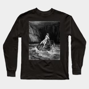 High Res Gustave Doré Illustration Charon the Ferryman of the Dead Long Sleeve T-Shirt